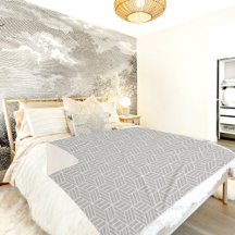 Graue Cube Line gemusterte Sherpa-Decke