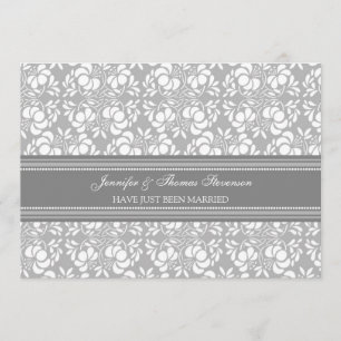 Graue Damast-gerade verheiratete Ankündigung