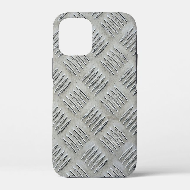 Graue Diamant-Aluminium-Plattenstruktur Case-Mate iPhone Hülle (Rückseite)