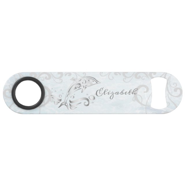 Graue Dolphin Personalisiert Flasche Speed Flaschenöffner (Vorderseite (Horizontal))