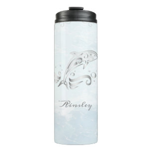 Graue Dolphin Personalisiert Thermal Tumbler Thermosbecher