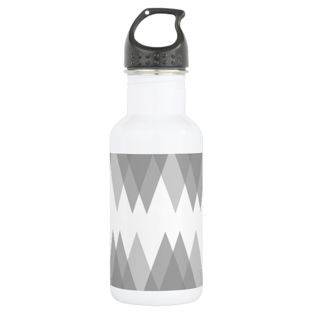 Graue Dreiecke Edelstahlflasche (Vorderseite)