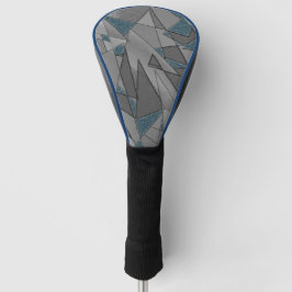 Graue Dreiecksausschnitte mit groben dunkelblauen Golf Headcover