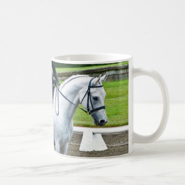 Graue Dressage-PferdeTasse II Kaffeetasse (Rechts)