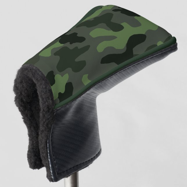 Graue dunkelgrüne Tarnung Nr. 14 Golf Headcover (3/4 Vorderseite)