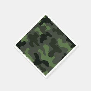 Graue dunkelgrüne Tarnung Nr. 14 Serviette