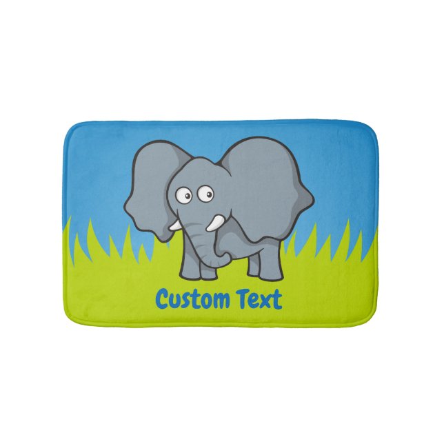 Graue Elefant Cartoon Badematte (Vorderseite)
