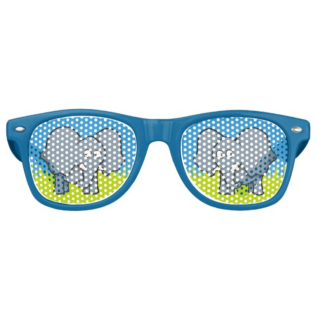 Graue Elefant-Cartoon-Sonnenbrille Partybrille (Vorderseite)