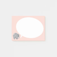 Graue Elefant mit Sprechblase auf Muschel Rosa