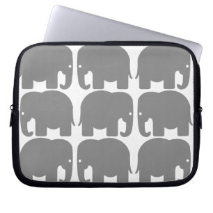 Graue Elefant-Silhouette-Elektronik-Tasche Laptopschutzhülle