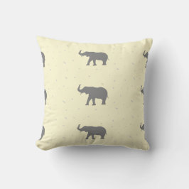 Graue Elefant-Silhouette Kissen