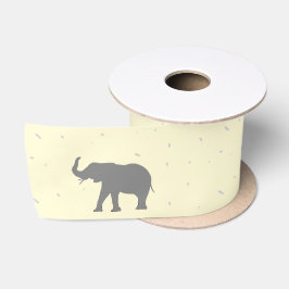 Graue Elefant-Silhouette Satinband