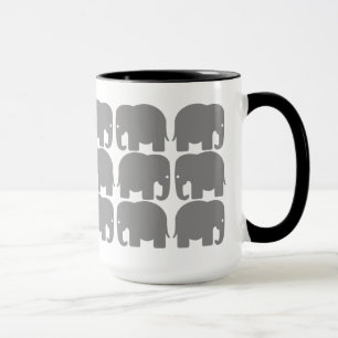 Graue Elefant-Silhouette-Tasse Tasse