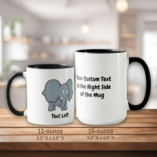 Graue Elefanten-Cartoon-Tasse Tasse