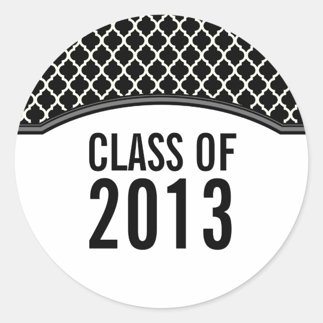 Graue Elegant Abschluss Sticker (Vorderseite)