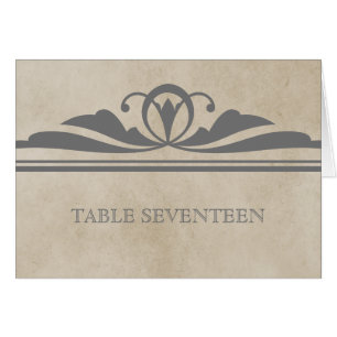 Graue elegante Deco-Tischnummernkarte