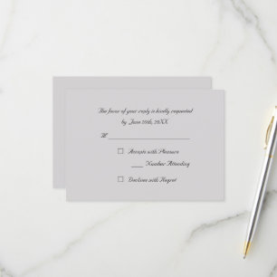 Graue elegante Party-Antwort-RSVP-Einladungskarte RSVP Karte