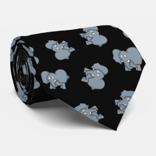 Graue Elephant Cartoon Pattern Krawatte
