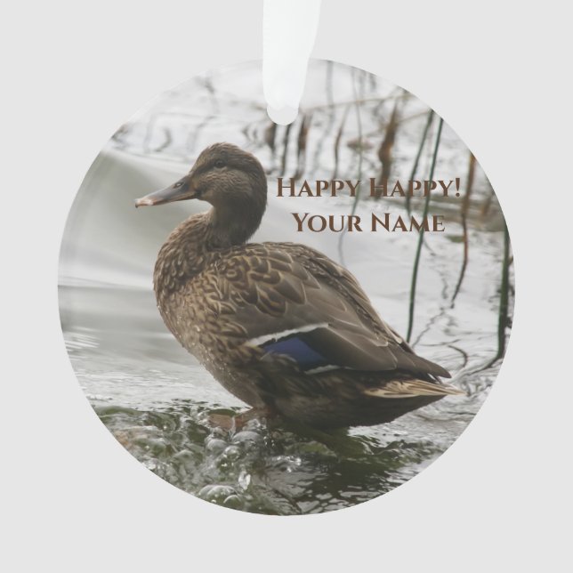 Graue Ente im Dunkeln des Sees Ornament (Vorderseite)