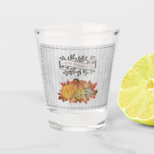 Graue Erntedank Pumpkins und Squash Schnapsglas