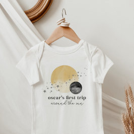 Graue erste Reise um die Sonne Baby Strampler