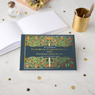 Graue Fantasy Royal Mittelalterliches Florales Sch Gästebuch