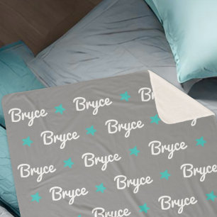 Graue Farbe mit blauen Sternen Wiederholungsname Sherpadecke