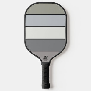 Graue Farbtöne mit schwarzen Streifen auf Aquarell Pickleball Schläger