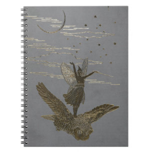 Graue feenhafte Bucheinband-Fantasie-Märchen Notizblock