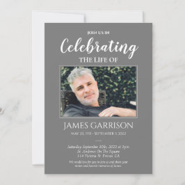 Graue Feier zur Gedenkfeier zum Foto des Lebens Einladung