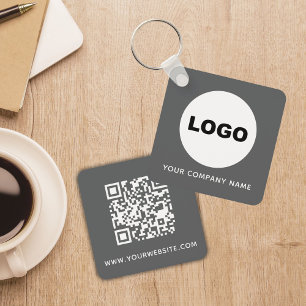 Graue Firmenlogo-QR-Code-Angestellten-Swag Schlüsselanhänger