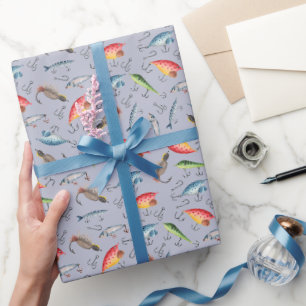 Graue Fischerei Geschenkpapier