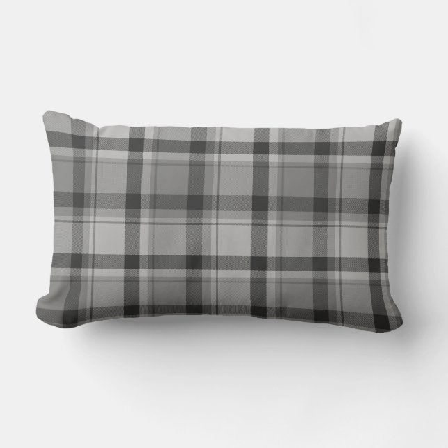 Graue Flannel-Print, Lumbalkissen 13" x 21" Lendenkissen (Vorderseite)