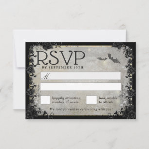 Graue Fledermäuse Gothic Matching RSVP Card Karte