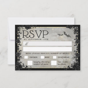 Graue Fledermäuse Gothic Matching UAWG MENU Card RSVP Karte