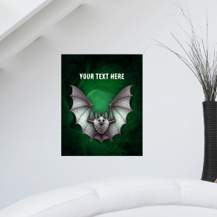 Graue Fledermausflügel spreizen sich in einer unhe Poster