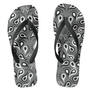 graue Flip-Flops mit Paisleymuster Flip Flops