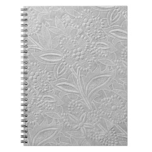 Graue floral geprägte Optik Notizblock