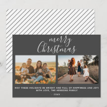 Graue Frohe Weihnachten Skript Familienfoto Collag