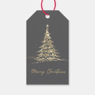 Graue frohe Weihnachtsgeschenke   Weihnachtsbaum Geschenkanhänger