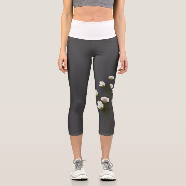 Graue Frühlingshose Capri Leggings (Vorderseite)