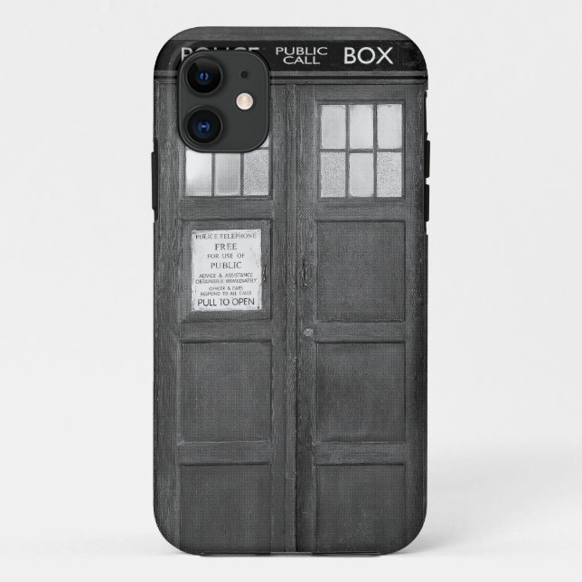 Graue Funny Phone Booth Call Box Case-Mate iPhone Hülle (Rückseite)