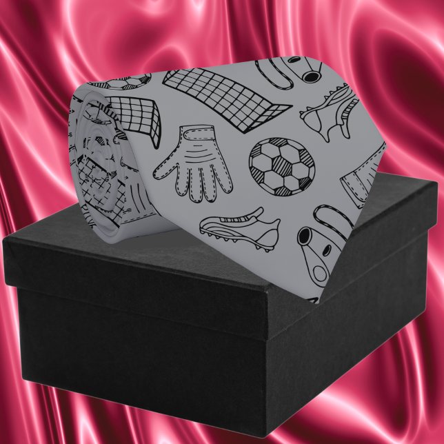 Graue Fußball-Ausrüstung Muster Krawatte (Gray Soccer Equipment Pattern Neck Tie)