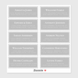 Graue Gastadresse Labels ORDER 6" oder 8"!