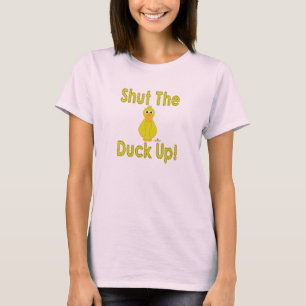 Graue gelbe Ente hält die Ente hoch T-Shirt