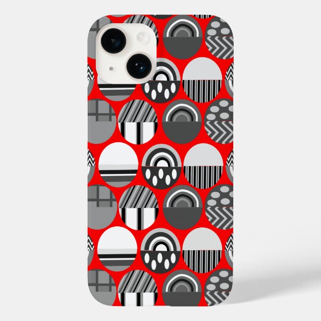 Graue Gemusterte Ovale Case-Mate iPhone 14 Hülle (Rückseite)