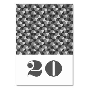 Graue geometrische Dreieckskarte Tischnummer