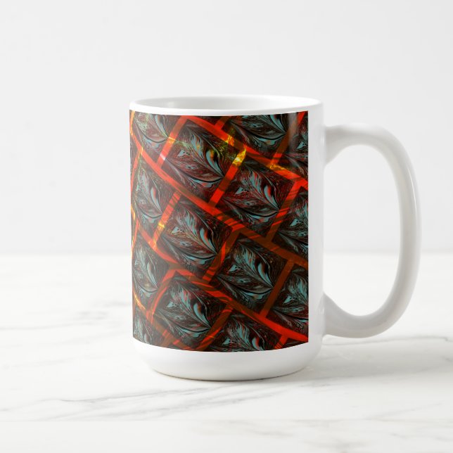 Graue "gerahmte Augen", Grätze, Quadrate oder rote Kaffeetasse (Rechts)