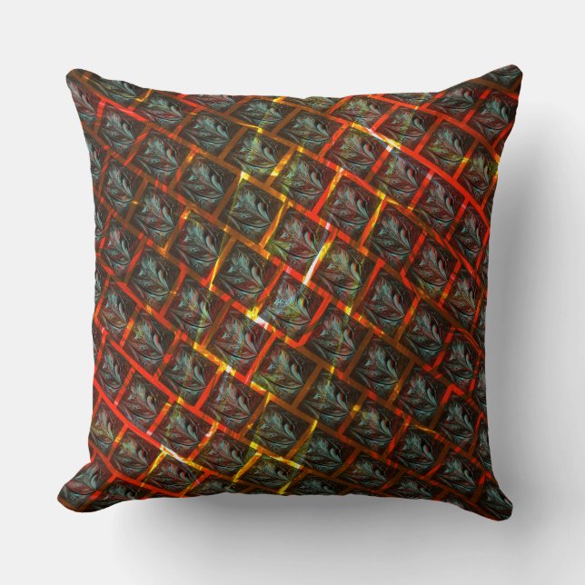 Graue "gerahmte Augen", Grätze, Quadrate oder rote Kissen (Vorderseite)