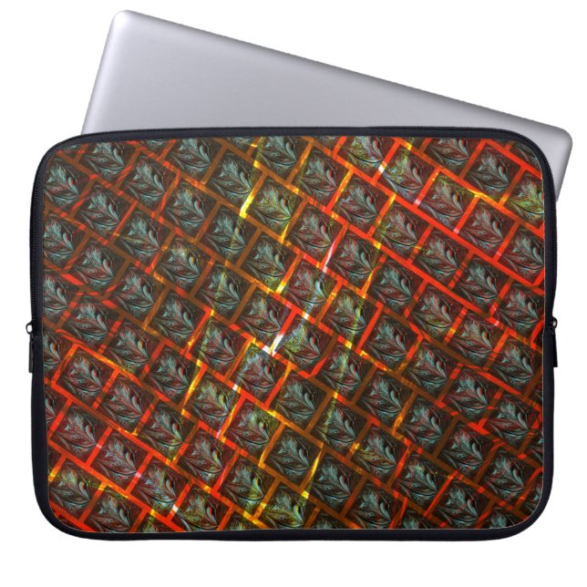 Graue "gerahmte Augen", Grätze, Quadrate oder rote Laptopschutzhülle (Vorderseite)